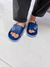 惠夫人拖鞋男夏季外穿大码防滑耐磨时尚潮流浴室洗澡居家休闲透气拖鞋 【升级款】藏青 42-43 (适合平常穿41/42码) 实拍图