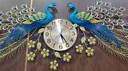伯莎丹顿 欧式现代简约挂钟客厅轻奢钟表艺术时钟创意挂表时尚大气背景墙 富贵吉祥孔雀 【79*75CM】 实拍图