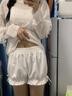 jk安全裤女南瓜裤打底裤防走光夏季薄款学生保险短裤可外穿配裙子 白色 【新款侧边蝴蝶结】 L 【推荐80-120斤】 实拍图
