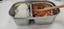 百畅304不锈钢保鲜饭盒上班族学生食堂打饭带饭分格快餐便当盒微波炉 【双格】304饭盒+密封盖1200ml 实拍图