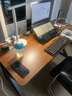 韵他实木电脑桌子双人电竞桌台式办公桌简约现代学习桌长方形书桌 黑胡桃桌+黑架【18mm实木桌面】冲量价 140*60*75cm 实拍图