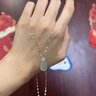 周六福18K金项链女嘴唇链素链彩金项链生日礼物 绚丽K黄 约40+5cm 实拍图