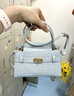 CHARLES&KEITH鳄鱼纹凯莉包手提斜挎婚包包女包生日礼物CK2-50270880-1 Sea Salt Blue海盐蓝 S 实拍图