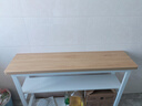立太厨房置物架落地多功能切菜桌子工作台多层微波炉锅具收纳架窄边柜 三层长120宽30高80 【加厚30mm台面】台面可剁骨 实拍图