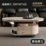 梦莎聚岩板茶几沙发边几小户型茶几轻奢高级感2025新款客厅可移动茶几 0.9M灰钛双层可移动推车茶几 实拍图