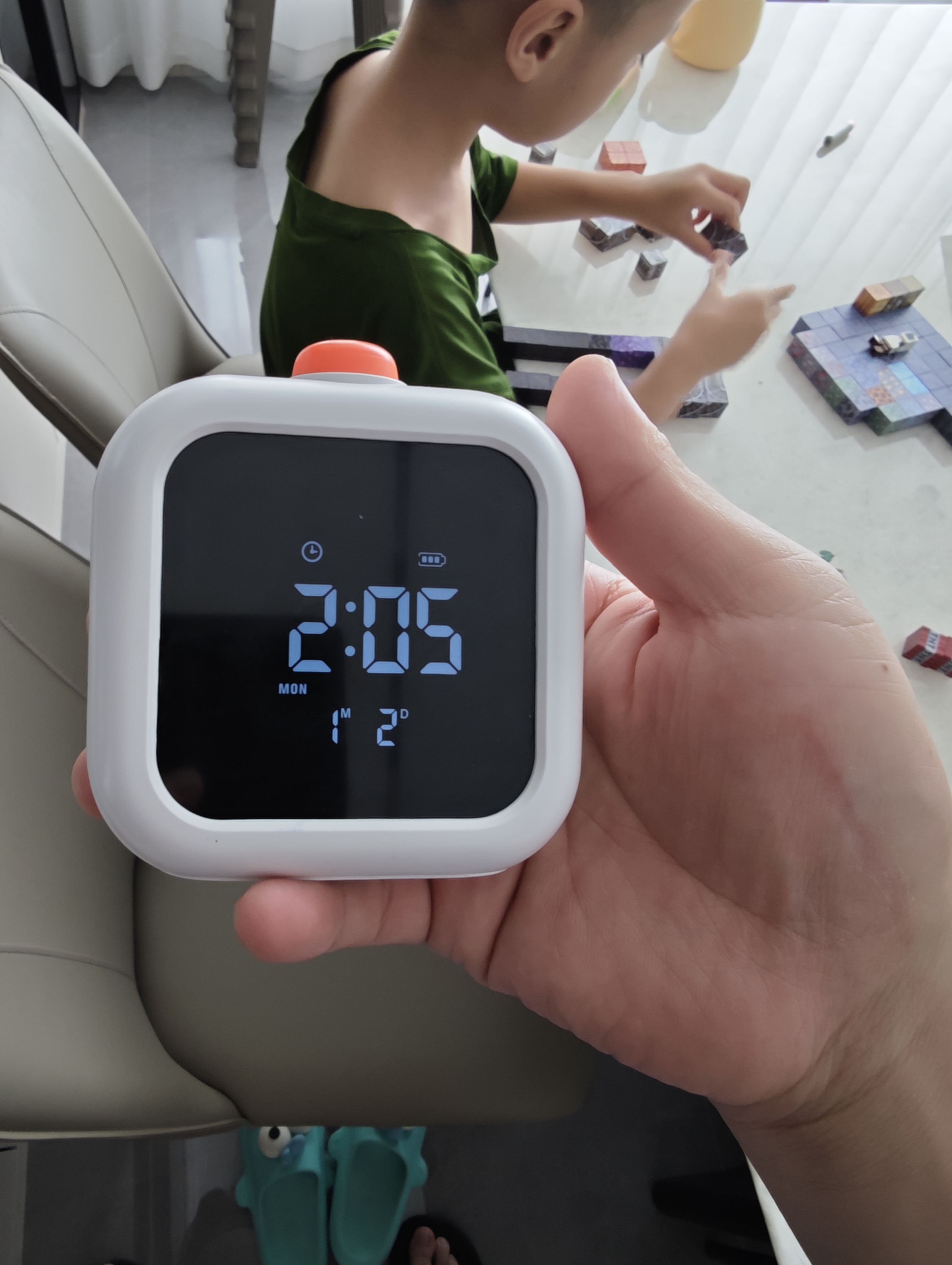 康巴丝（Compas）计时器闹钟时间管理器可视化儿童学生作业学习桌面秒表时钟礼物 S5091白色开学季儿童节礼物 实拍图