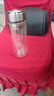 慕馨（moosen）玻璃杯水杯子泡茶杯商务办公防摔隔热定制印LOGO便携耐高温 【摔碎终生保赔】黑色300ml 实拍图