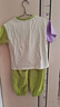 【女童夏季套装】2025新款洋气儿童衣服短袖裤子小女孩拼色两件 绿色 薄款 120 cm 实拍图
