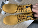 帝洛驰真皮大码45码马丁靴男大黄靴加绒工装靴英伦头层牛皮高帮厚底男靴 浅棕黄色 不加绒 40 (250mm) 皮鞋码 实拍图