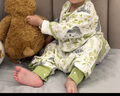 威尔贝鲁（WELLBER）婴儿睡袋前4后2儿童竹棉纱布分腿睡衣宝宝夏季防惊跳包被 熊猫S 实拍图
