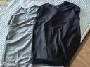 战浩【2件】冰丝莫代尔棉短袖t恤男夏季青年薄纯白色打底衫圆领半袖体 深灰色+黑色 L 建议【120-135斤】 实拍图
