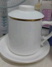 左茗右器景德镇手绘陶瓷泡茶杯茶水分离茶叶过滤带盖家用办公室男女喝茶杯 白瓷-办公杯360ml（过滤内胆） 实拍图
