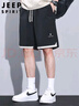 JEEP SPIRIT吉普短裤男士夏季沙滩工装冰丝速干休闲运动五分裤子 黑色  2XL  实拍图