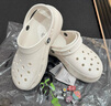 卡骆驰crocs洞洞鞋贝雅男鞋女鞋轻便耐磨一脚蹬拖鞋休闲鞋|10126 白-100 43 (270mm) 实拍图