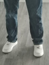 海澜之家HLA男鞋百搭舒适小白男增高板鞋男潮流休闲鞋男 M041 白蓝色 42 实拍图