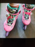 米高轮滑鞋S3儿童花样溜冰鞋套装高端平花四码调节直排初学花式旱冰鞋 粉色基础款(K7头盔+KP1护具+包) M (33-36) 实拍图