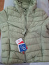 鸭鸭（YAYA）佟丽娅同款轻薄羽绒服女新款秋冬季休闲短款连帽保暖轻便韩版外套 抹茶绿色 2XL 实拍图
