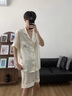 莫代尔【2套】情侣睡衣夏季款女冰丝纯欲性感带胸垫睡裙男士家居服套装 DA22165吊带睡袍-香槟色 一男一女 M 女+男L 实拍图