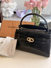 CHARLES&KEITH鳄鱼纹凯莉包手提斜挎婚包包女包生日礼物CK2-50270880-1 Black黑色 S 实拍图