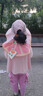 kocotree儿童防晒帽夏季宝宝男童女童大帽檐太阳帽防紫外线沙滩遮阳帽 西柚小兔子【有无马尾洞随机发】 L码：建议头围53-54cm，6-10岁 实拍图