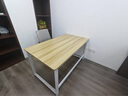 馨美凯电脑桌台式家用简易书桌办公桌简约现代工作台租房卧室学习写字桌 【单桌1.6cm厚桌面】白架+浅胡桃 长140cm*宽80cm*高74cm 实拍图