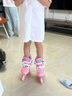 乐秀（ROADSHOW）轮滑鞋儿童溜冰滑冰鞋可调男女童专业轮滑鞋6-12岁初学RX1S滑轮鞋 【锁轮款】粉色单鞋送礼包 M 中码(32-35适合4-7岁) 实拍图