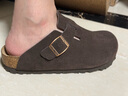东园物作软木拖鞋真皮休闲日系时尚百搭外穿防滑情侣款Boston半包勃肯鞋 深棕色 36 正码 实拍图