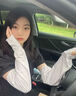 Ceokue冰袖女长薄款夏季宽松冰丝防晒袖套开车袖子骑行手臂护臂手套袖 【Rabbit】-粉色 实拍图
