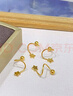 顾豪珠宝展厅足金999S形耳环水贝黄金星星耳饰品圆珠养耳洞螺旋弯钩 足金星星耳钉一对 约1.5-1.6g 实拍图