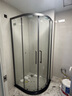 九牧（JOMOO） 【定制】极简枪灰浴室玻璃隔断干湿分离不锈钢移门弧形淋浴房86S 【枪灰光玻】900*900*2000mm 实拍图