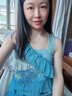 两三事度假超仙的裙子女夏季紫色油画艺术吊带海边连衣裙云雾睡莲 蓝色 M 实拍图