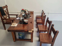 老船木茶桌椅组合全实木家用泡茶台办公一体原木中式客厅茶几套装  1.8米桌4靠背椅1船舵椅 实拍图