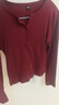 优衣库女装罗纹亨利领T恤/长袖修身短款内搭打底25新款479591 17 枣红色 S /155/80A 实拍图