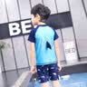 浪莎儿童泳衣男童夏季海边泳池游泳分体式套装蓝色鲨鱼泳衣 实拍图