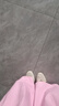断码清仓紅青娗真皮2025新款包头凉鞋女一字扣方头粗跟中跟配裙子 米白色跟高4厘米 38 (240mm) 实拍图