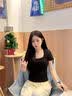 回力（Warrior）修身显瘦方领短袖T恤女夏季纯色休闲百搭气质款简约基础打底上衣 实拍图