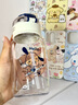 塑料水杯帕恰狗吸管杯大容量ins高颜值女生儿童学生便携提手杯子 蓝色猫爪杯-hello小帕500ml 实拍图