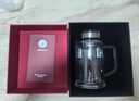 希诺抗菌双层玻璃杯男家用商务办公水杯带手柄泡茶杯子XN-9005K 420mL 实拍图