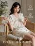 猫人冰丝睡衣女夏季带胸垫短袖短裤套装甜美公主风法式蕾丝外穿家居服 实拍图