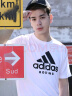 阿迪达斯 （adidas）短袖男2023夏季户外休闲运动服跑步健身速干T恤 白/黑 2XL  实拍图