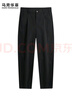 马克华菲【新疆棉】休闲裤男25秋季简约纯色弹力长裤子男 黑色 XL(54) 实拍图