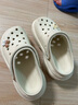 骆驼（CAMEL）洞洞鞋女清爽镂空两穿厚底沙滩凉拖鞋 L25M071024 米白 35  实拍图