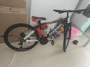凤凰（Phoenix） 山地自行车成年人男士女士学生变速减震油刹线刹山地车自行车 黑红/铝合金车架/蓝图定位 26寸（身高160-180左右） 30速数字指拨/默认线碟可改油碟 实拍图
