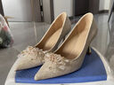 卓诗尼高跟鞋水钻婚鞋2025新款女鞋新年春夏法式尖头新娘鞋 香槟金 39 实拍图