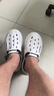 森馬洞洞鞋男夏季外穿踩屎感包头拖鞋青少年户外运动两用轻便沙滩凉鞋 白黑 40-41 实拍图
