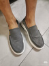 天美意男鞋舒适懒人软底帆布鞋一脚蹬男休闲布鞋 深蓝 42 实拍图