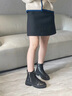 柯妮丽人马丁靴女靴子2025新款英伦风女鞋增高女士短靴系带机车女靴潮鞋子 黑色单里 36 实拍图