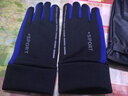 欧鹿雅顿手套男秋冬韩版保暖加绒加厚防风骑车触屏开车防滑防水男士手套 黑+蓝 均码弹力大 实拍图