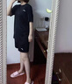 安踏女士运动套装夏季速干休闲短袖女t恤透气跑步羽毛球网球短裤女 基础黑（短袖） +基础黑（短裤） L 实拍图