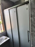 东鹏（DONGPENG）淋浴房三联动推拉门一字形卫生间隔断干湿分离玻璃浴室隔断沐浴房 枪灰缓冲1.2-1.29/2米高|极窄 升级1.0壁厚不锈钢+2cm极窄边框 实拍图